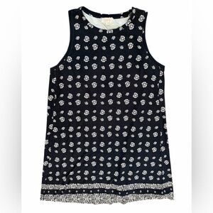 LOFT Black and White Floral Sleeveless Dress.